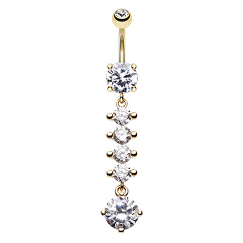 Golden Pizzazz Navel Ring - Dangling Belly Ring. Navel Rings Australia.