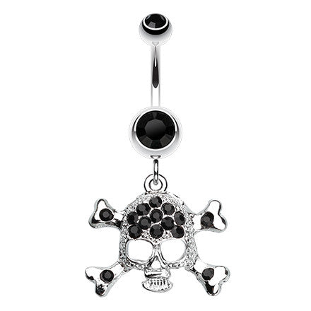 The Doomed Skull Navel Bar Dangle - Dangling Belly Ring. Navel Rings Australia.