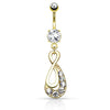 Gem Infinity Belly Piercing Ring with Gold Plating