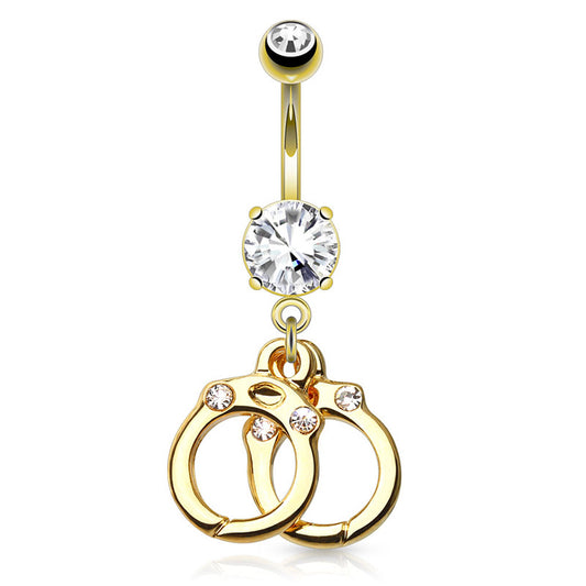 Cuff me up! Dangly Navel Bar with Gold Plating - Dangling Belly Ring. Navel Rings Australia.