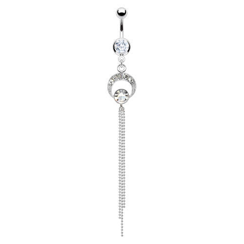 Horse Shoe with Chains Belly Piercing Ring - Dangling Belly Ring. Navel Rings Australia.
