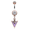 Natural Warrior Lilac Spear Belly Button Bar