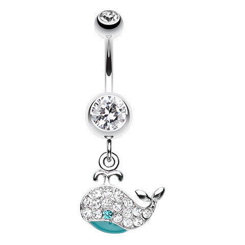 Whopper Whale Navel Ring - Dangling Belly Ring. Navel Rings Australia.