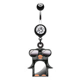Mr Cool Penguin Swag Navel Piercing Bar - Dangling Belly Ring. Navel Rings Australia.