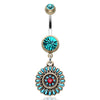 Turquoise Ruby Sahasrara Belly Button Bar