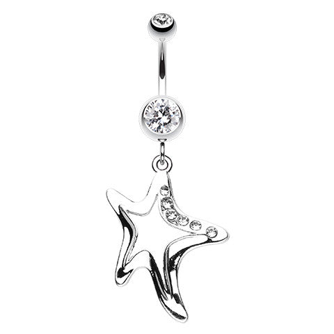Laguna Starfish Belly Dangle - Dangling Belly Ring. Navel Rings Australia.