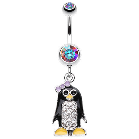 Formal Penguin Swag Belly Button Bar - Dangling Belly Ring. Navel Rings Australia.