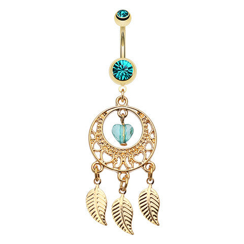 Viridian Dreams Belly Ring - Dangling Belly Ring. Navel Rings Australia.