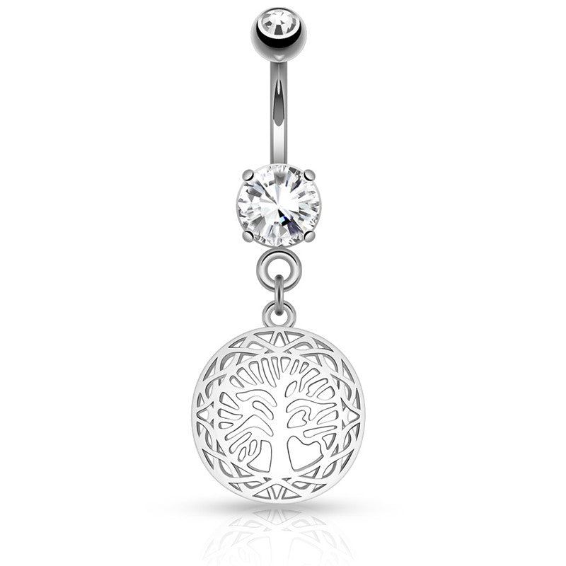 Eden Tree of Life Belly Button Ring - Dangling Belly Ring. Navel Rings Australia.