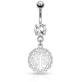 Eden Tree of Life Belly Button Ring - Dangling Belly Ring. Navel Rings Australia.