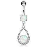 Opal Upala Belly Button Ring - Dangling Belly Ring. Navel Rings Australia.
