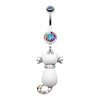 Audacious White Kitty Belly Ring