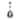 Grande Black Paved Teardrop Navel Ring - Fixed (non-dangle) Belly Bar. Navel Rings Australia.