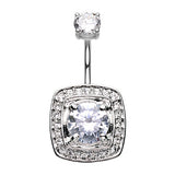 Grande Glam Jewel Belly Bar - Fixed (non-dangle) Belly Bar. Navel Rings Australia.