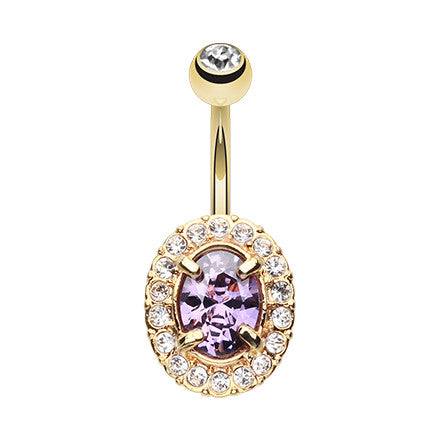 Violet Jewel of the Nile Belly Piercing - Fixed (non-dangle) Belly Bar. Navel Rings Australia.