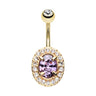 Violet Jewel of the Nile Belly Piercing - Fixed (non-dangle) Belly Bar. Navel Rings Australia.