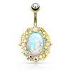Rococo Opal Belly Ring with Gold Plating