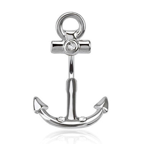 Steel Spinal Anchor Belly Button Bar - Split Spinal Belly Bar. Navel Rings Australia.