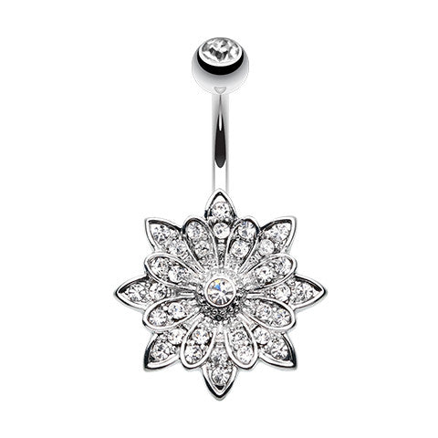 Casablanca Flōrālis Belly Ring - Fixed (non-dangle) Belly Bar. Navel Rings Australia.