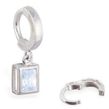 TummyToys® Emerald Cut CZ Belly Piercing Ring - TummyToys® Patented Clasp. Navel Rings Australia.