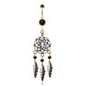 Golden Midnight Dream Catcher Belly Ring - Dangling Belly Ring. Navel Rings Australia.