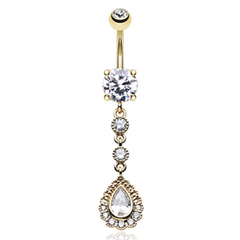 Golden Glacier Belly Piercing - Dangling Belly Ring. Navel Rings Australia.