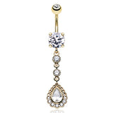 Golden Glacier Belly Piercing - Dangling Belly Ring. Navel Rings Australia.