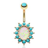 Golden Turquoise Opale Belly Piercing Ring