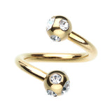 Royale Gold Multi Gem Spiral Twisters - Spiral Twister Twistie. Navel Rings Australia.