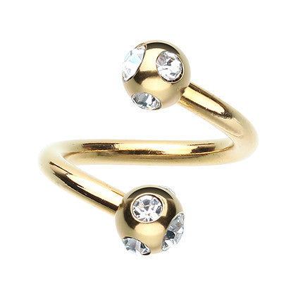 Straight Barbell Piercing Spiral Twist Body Piercing Jewelry With Crystal Balls - 316L Stainless Steel For Belly, Helix, Tragus, More Belly Piercing Titanium - Foto 9