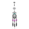 Guardian Owl Dream Catcher Belly Piercing - Dangling Belly Ring. Navel Rings Australia.