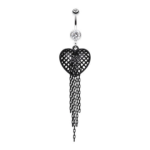 Imprisoned Heart Belly Dangle - Dangling Belly Ring. Navel Rings Australia.