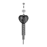 Imprisoned Heart Belly Dangle - Dangling Belly Ring. Navel Rings Australia.