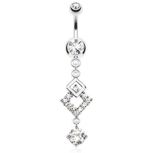 Cascading Layered Pendant Belly Piercing - Dangling Belly Ring. Navel Rings Australia.