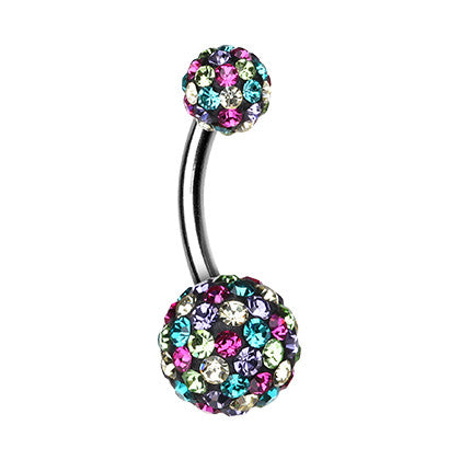 Mozaic Retro Motley™ Navel Bar - Basic Curved Barbell. Navel Rings Australia.