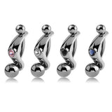 Classic Gem Belly Shield - Orbital and Shield. Navel Rings Australia.