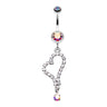 Summer Romance Belly Button Ring - Dangling Belly Ring. Navel Rings Australia.