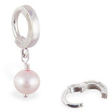 TummyToys® Pink Freshwater Pearl Huggy - TummyToys® Patented Clasp. Navel Rings Australia.