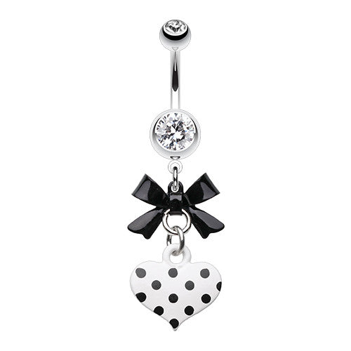 Polka Dot Love Navel Ring - Dangling Belly Ring. Navel Rings Australia.