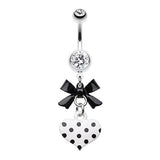 Polka Dot Love Navel Ring - Dangling Belly Ring. Navel Rings Australia.