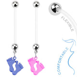 Pitter Patter Pregnancy Belly Bar - Maternity Belly Ring. Navel Rings Australia.