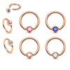Captive Bead Navel Rings with Rose Gold Plating