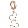 TummyToys® Solid Rose Gold Hand Made Double Heart Navel Ring
