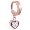 TummyToys® Rose Gold Cubic Zirconia Heart Navel Bar