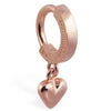 TummyToys® 14K Rose Gold Puffed Heart Navel Piercing Bar