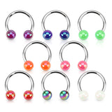 Metallic Coated Acrylic Horseshoe - Circular Barbell / Horse Shoe. Navel Rings Australia.