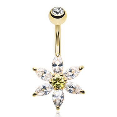 My Petite Daisy Navel Bar - Fixed (non-dangle) Belly Bar. Navel Rings Australia.