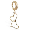 TummyToys® Solid Yellow Gold Hand Made Double Heart Belly Piercing