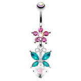 Spring Cottage Belly Piercing - Dangling Belly Ring. Navel Rings Australia.