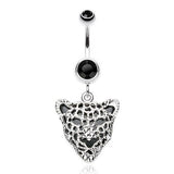 Black Onyx Panther Belly Piercing - Dangling Belly Ring. Navel Rings Australia.